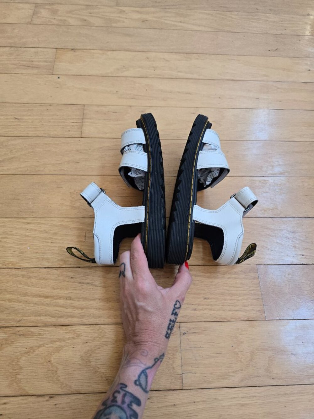 Dr Martens | Klaire J white hydro leather strappy platform sandals | KIDS 3 - Picture 7 of 9
